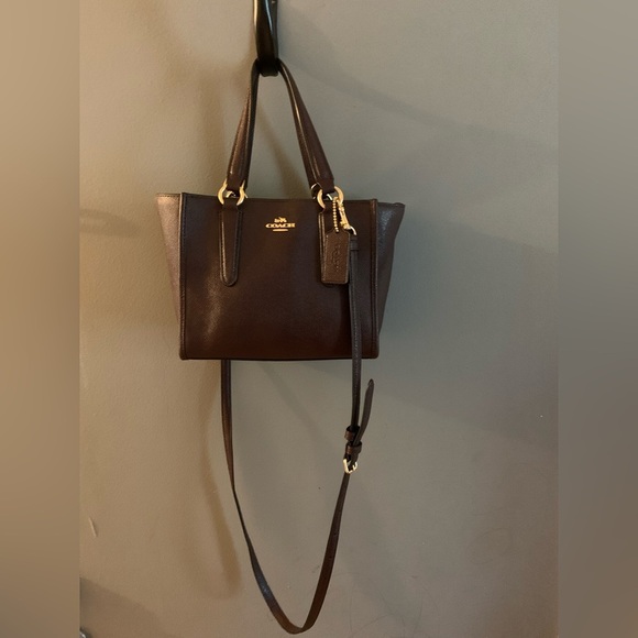 Nwot Coach Brown Crossbody Bag with Gold Hardware mini size - Picture 1 of 6